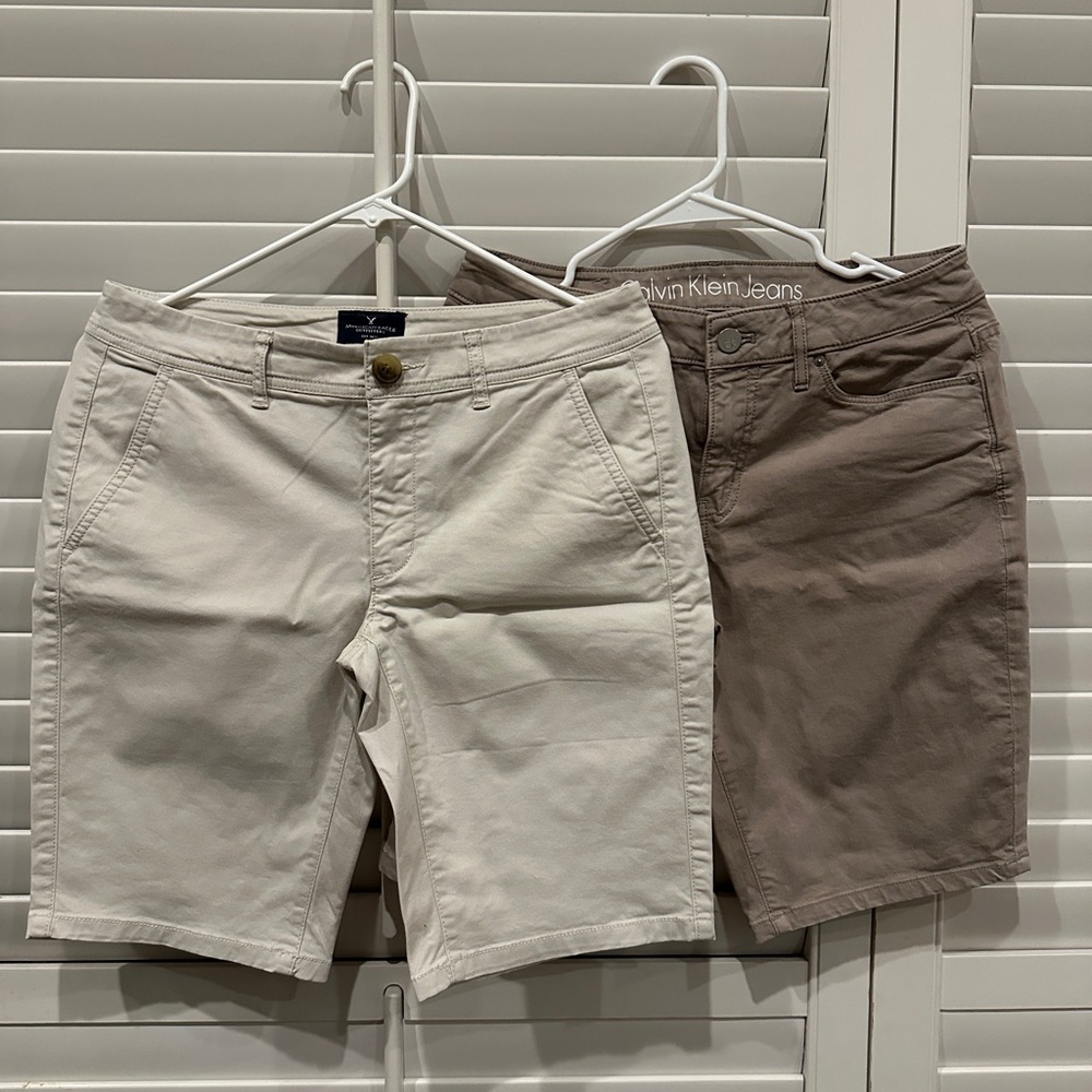(2) Women’s Shorts - Beige and Taupe